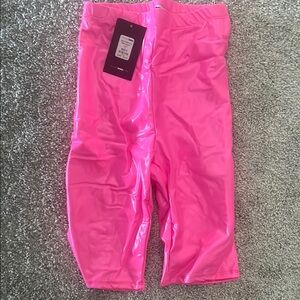 Fashion Nova Pink Vinyl Biker Shorts